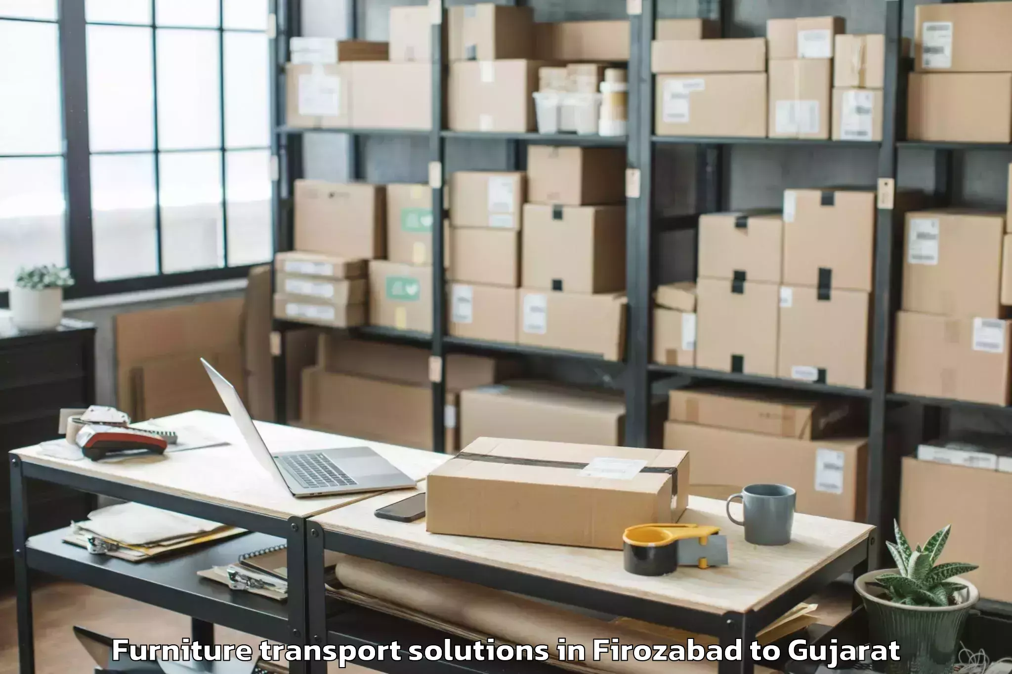 Hassle-Free Firozabad to Garbada Furniture Transport Solutions